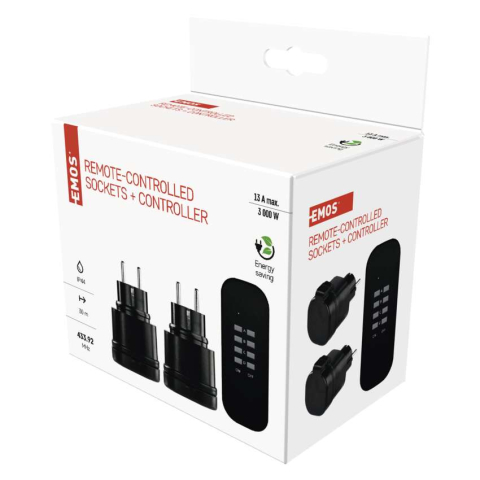 PRIZA CU TELECOMANDA SCHUCKO, IP44, NEGRU [10]