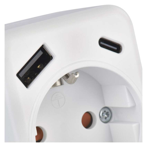 ADAPTOR USB 1xUSB-A+1xUSB-C, ALB [5]