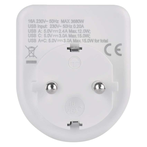 ADAPTOR USB 1xUSB-A+1xUSB-C, ALB [4]