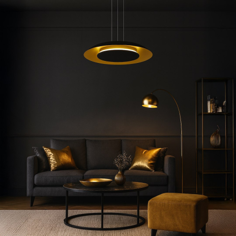 PENDUL LED PIATTINO NEGRU/AURIU [3]