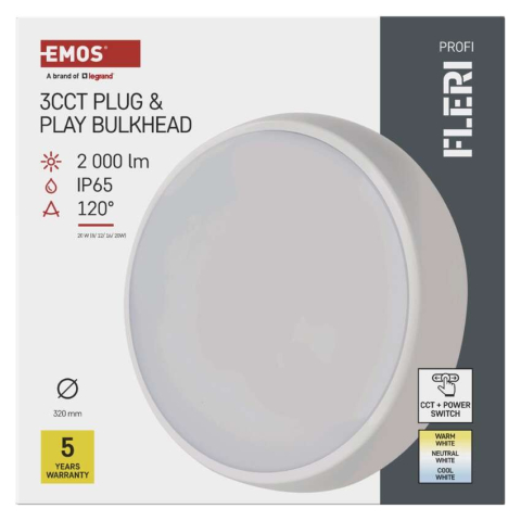 PLAFONIERA LED EMOS FLERI IP65 [11]