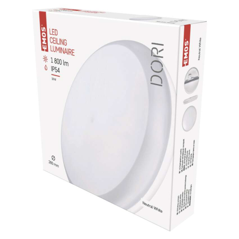 Corpuri de iluminat tehnice - PLAFONIERA ROTUNDA DORI LED 18W IP54