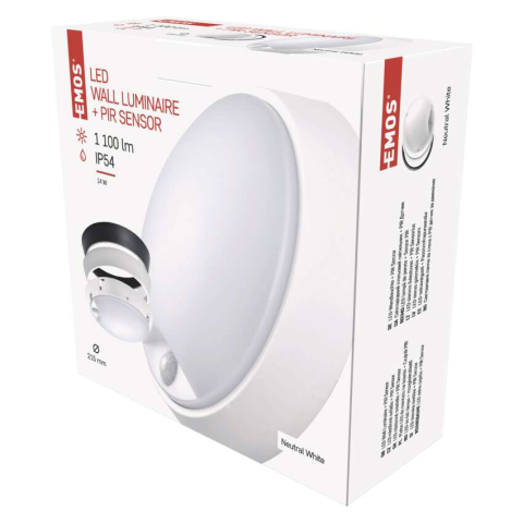 Corpuri de iluminat tehnice - PLAFONIERA ROTUNDA ZURI LED 14W IP54 CU SENZOR DE MISCARE