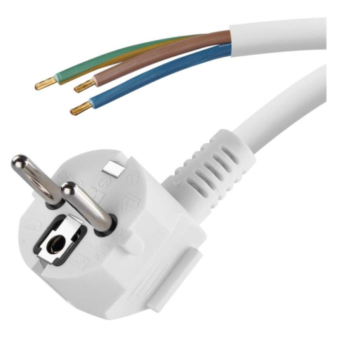 Cables - Power Cord PVC 3× 1,0mm2, 2m, white