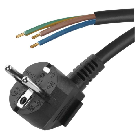 Cables - Power Cord PVC 3× 1,0mm2, 3m, black