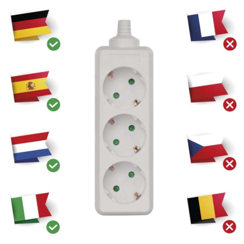 Power Strip without cable 3 sockets SCHUKO [1]