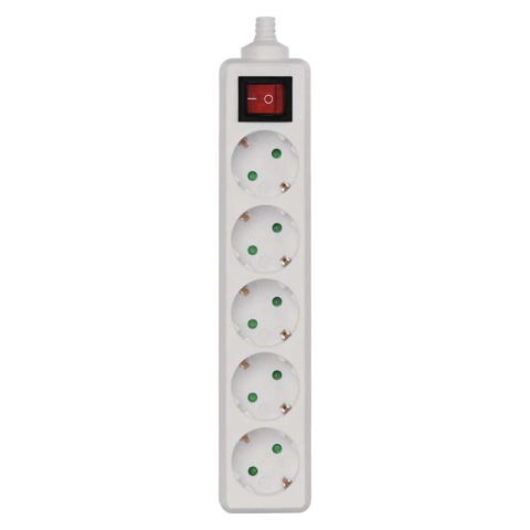Plugs, sockets - Power Strip without cable 5 sockets + Switch SCHUKO