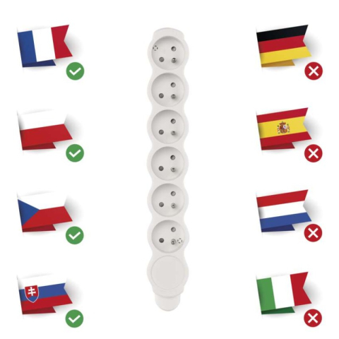 Power Strip without cable 6 sockets, white [2]