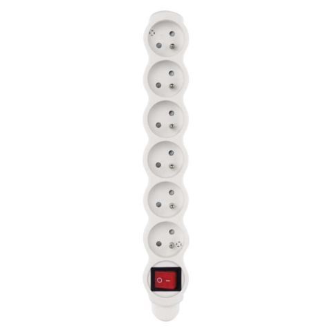 Power Strip without cable 6 sockets with switch, white [1]