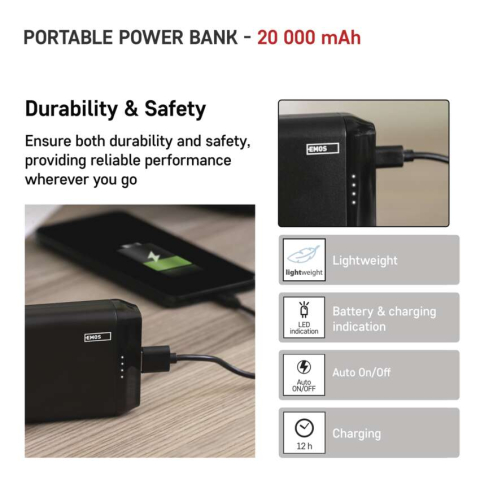 POWERBANK PORTABIL ALPHA2  20, 20W, 20000MAH, NEGRU [5]