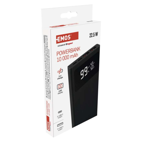POWERBANK PORTABIL EMOS BETAQ 10, 10000 MAH, 22.5W NEGRU [12]