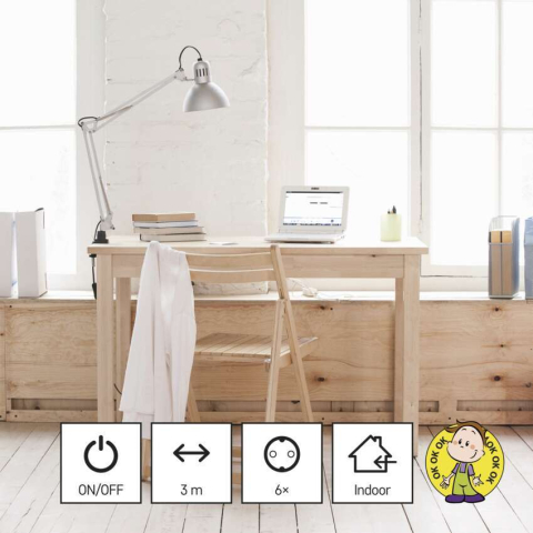 PRELUNGITOR ALB 1,5 M,6 PRIZE, CU INTRERUPATOR [4]