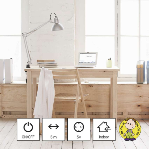 PRELUNGITOR ALB 5M, 5 PRIZE, CU INTRERUPATOR [7]