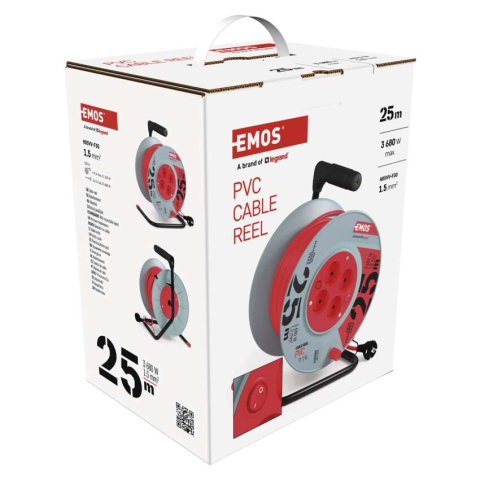 PRELUNGITOR CU TAMBUR, 25M, 4 PRIZE, 1.5MM, PVC [5]