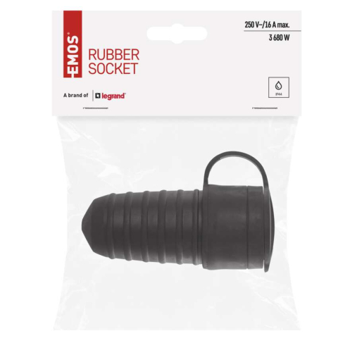 PRIZA CAUCIUC SCHUKO, IP44, NEGRU [6]