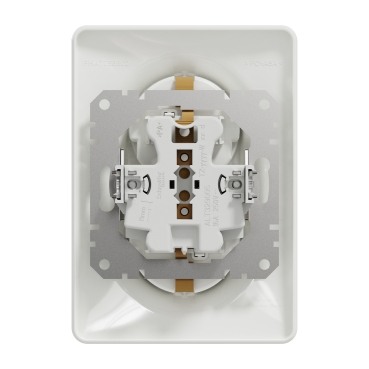 PRIZA DUBLA 2P+E OBTURATOR ALB SEDNA [1]