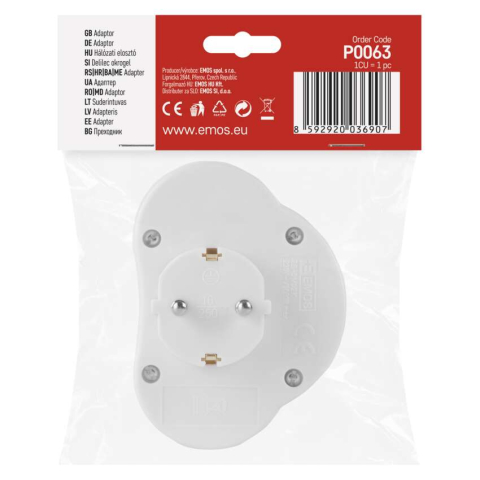 PRIZA DUBLA SCHUKO, CU INTRERUPATOR, ALB [6]