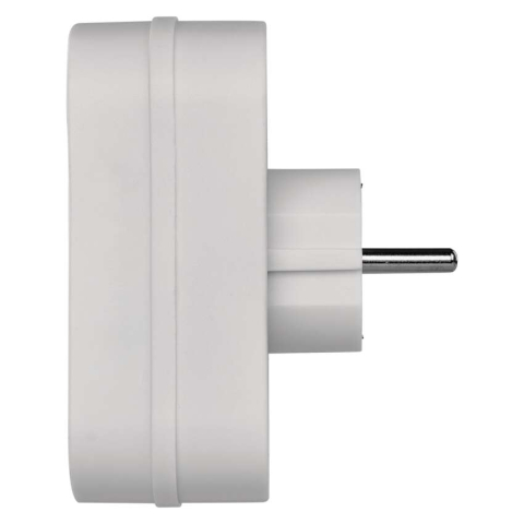 PRIZA MULTIPLA SCHUKO, 2 PRIZE DREPTUNGHIULARE+1 PRIZA ROTUNDA, CU INTRERUPATOR [4]