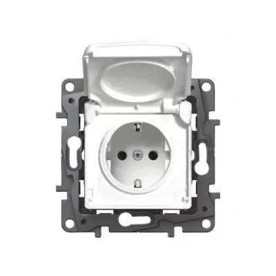 Niloe alb - PRIZA TERMINALE 2P+T ALB NILOE