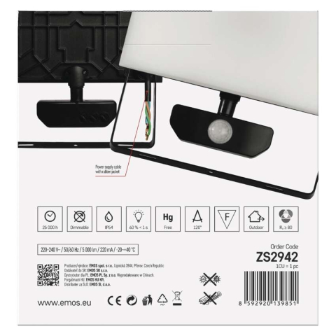 PROIECTOR LED TAMBO 50W 5000LM 4000K IP54 CU SENZOR DE MISCARE [15]