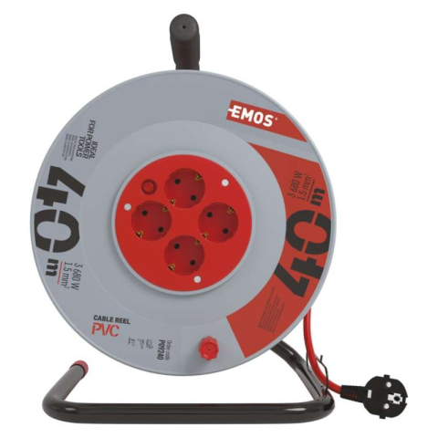 PVC Extension Cord Reel– 4 sockets, 40m, 1,5mm2 SCHUKO [1]