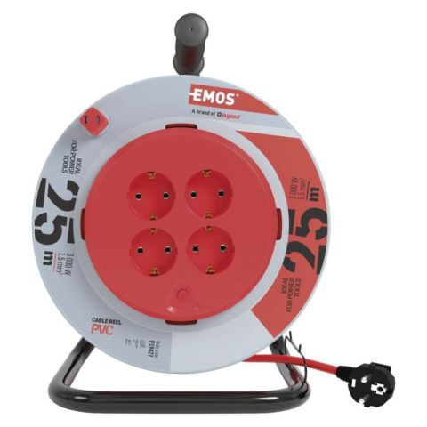 PVC Extension Cord Reel,fixed core,4 sockets,25m,1,5mm2 SCH. [1]