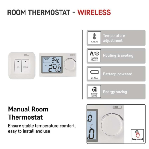 Room manual wireless thermostat P5614 [1]