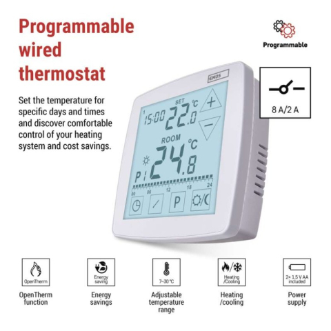 Room programmable wired OpenTherm thermostat P56A02 [2]