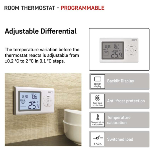 Room programmable wired thermostat P5607 [2]