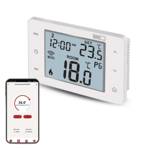Thermostats - Room programmable wired WiFi GoSmart thermostat P56201