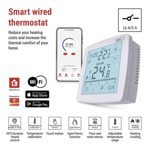 Room programmable wired WiFi GoSmart thermostat P56S01 [2]