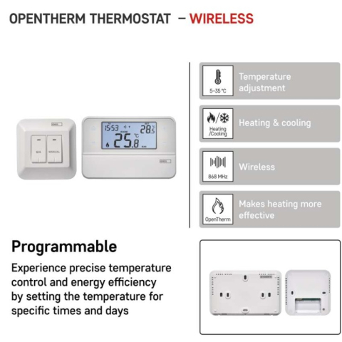 Room programmable wireless OpenTherm thermostat P5616OT [1]