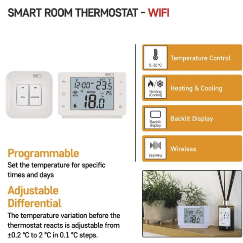 Room programmable wireless WiFi GoSmart thermostat P56211 [2]