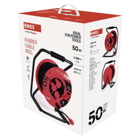 Rubber Extension Cord Reel – 4 sockets, 50m, 2,5mm2 [2]