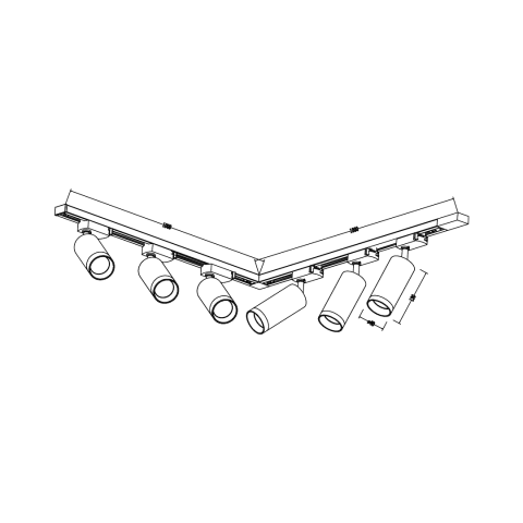 SET SINA CU 6 SPOTURI MICA TRACK NEGRU/AURIU GU10 2M [5]