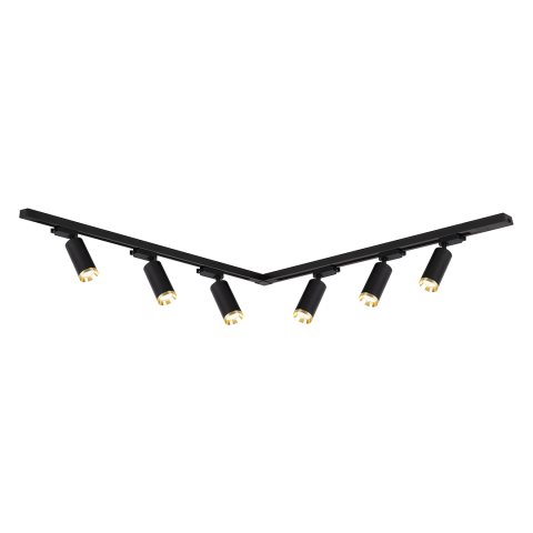 SET SINA CU 6 SPOTURI MICA TRACK NEGRU/AURIU GU10 2M [2]