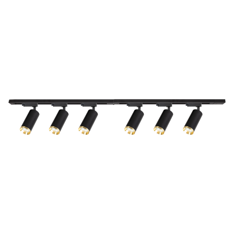 SET SINA CU 6 SPOTURI MICA TRACK NEGRU/AURIU GU10 2M [1]