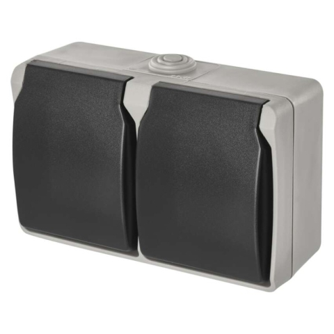 Emos - Socket (Wall-Mounted) 2× IP44