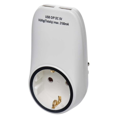 Plugs, sockets - Socket with 2× USB SCHUKO