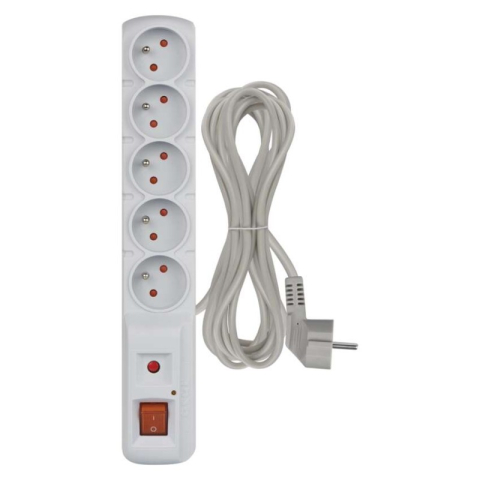 Surge Protector – 5 sockets, 5m, grey [1]