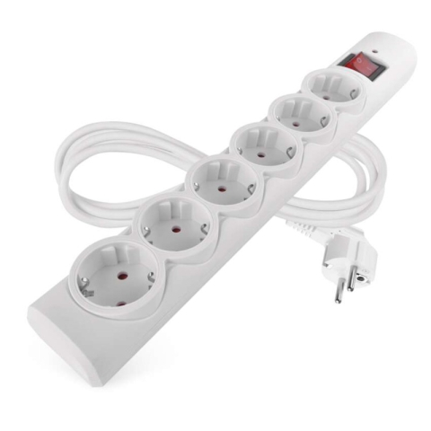 Emos - Surge protector – 6 sockets, 1.5 m, white
