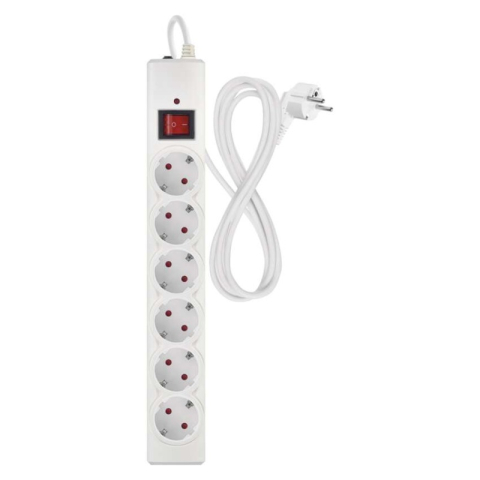 Surge protector – 6 sockets, 1.5 m, white [1]