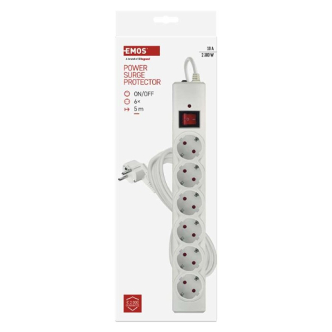 Surge protector – 6 sockets, 5 m, white [2]