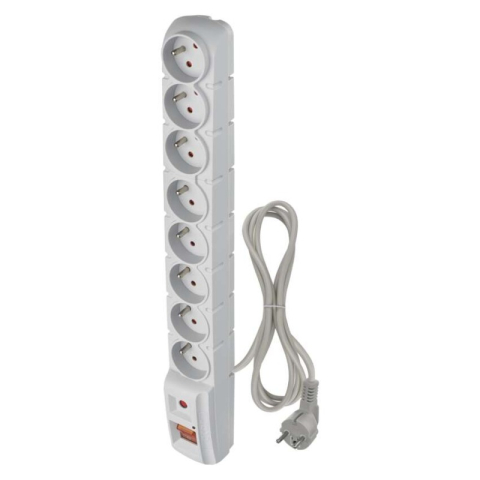 Emos - Surge Protector – 8 sockets 1,5m, grey