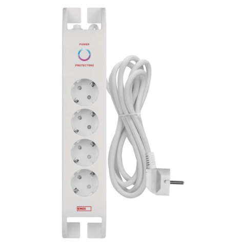 Surge Protector SCHUKO 900J – 4 sockets, 2m, white [1]
