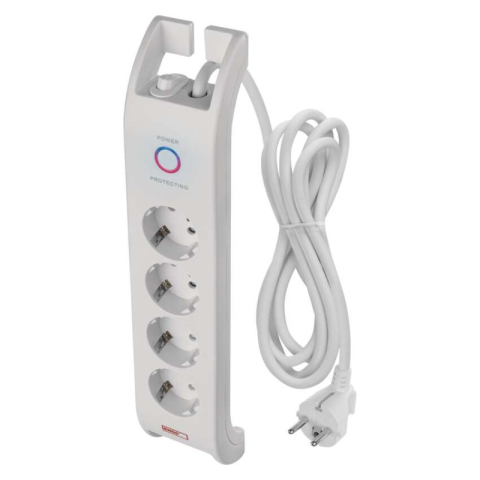 Surge protectors - Surge Protector SCHUKO 900J – 4 sockets, 2m, white