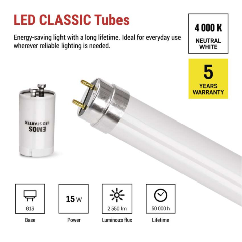 TUB LED T8 G13, 15W, 120CM, 2550LM, LUMINA NEUTRA [2]