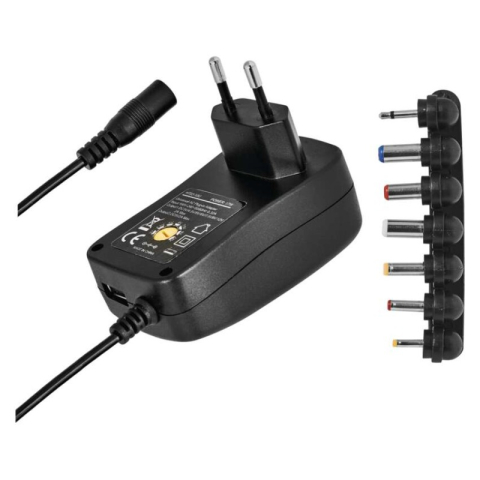Universal adaptors, Powerbanks - Universal Switching-mode USB Power Supply 1000 mA with tips