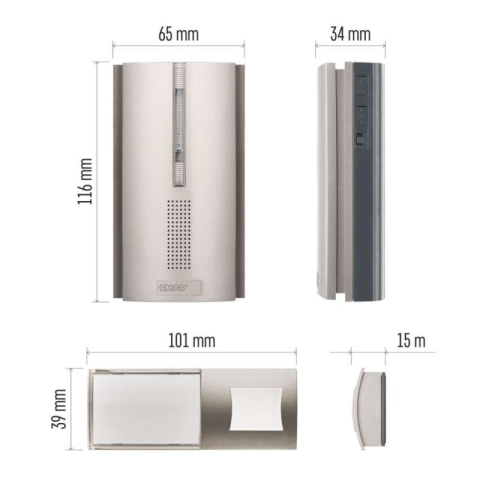Wireless Doorbell P5763N, powered by 3× AA, unlimited range [2]