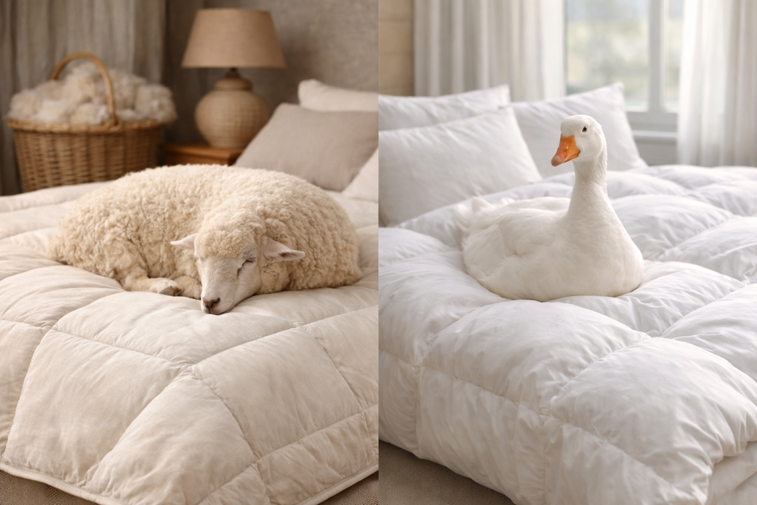 Lână Merinos sau Puf de Gâscă ?  Cea mai frecventă intrebare de la clientii noștri